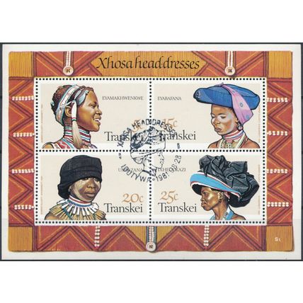 Xhosa Headdresses: Minisheet - Transkei 1981 - FDI H - SG MS96