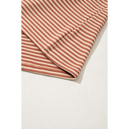 Red Stripe Textured Patched Drop Shoulder Buttoned Plus Size Sweatshirt
