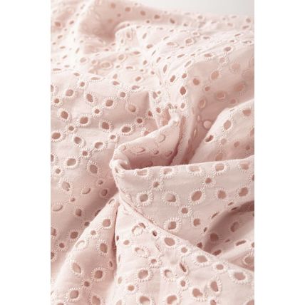 Delicacy Embroidered Eyelets Ruffled Hem Sleeveless Mini Dress
