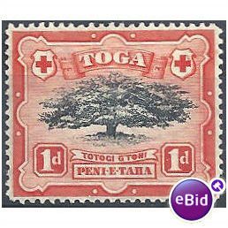 Tonga 1897. SG39 1d Black & Scarlet Mounted Mint.