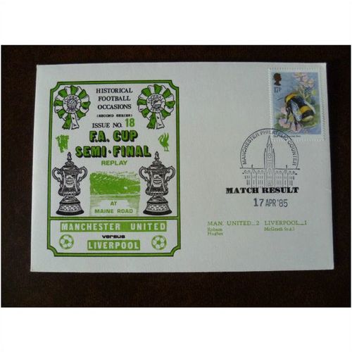 1985 Manchester United v Liverpool Dawn Football Cover 18 Maine Road FA Cup Semi
