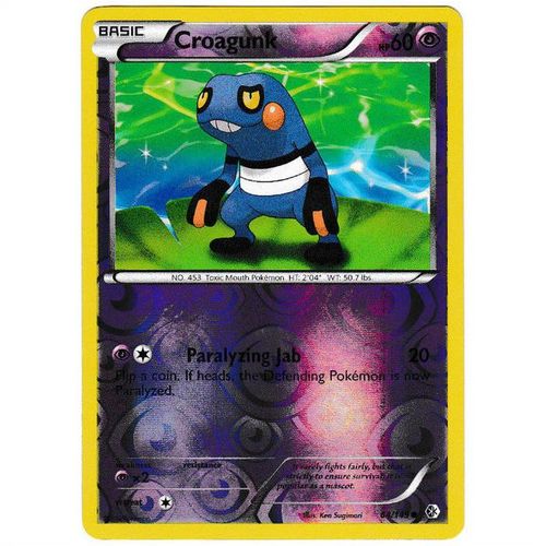 Pokemon Black & White Boundaries Crossed - #64/149 - Croagunk Rev Holo