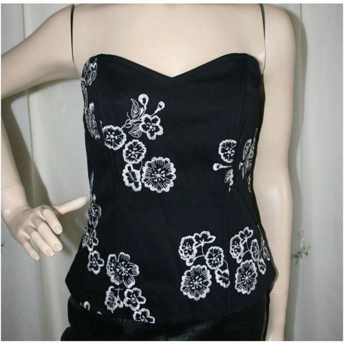 Next Black White Bustier Top Size 12 uk Womens New with Tag