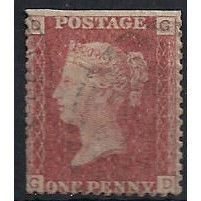 1858 SG43 1d Red Plate 101 Good/Fine Used Check Letters "GD".