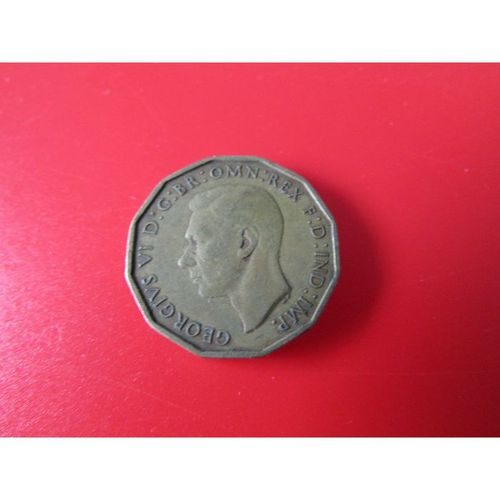 1938 GEORGE VI BRASS THREEPENCE - COIN - 2 FREE POST. Q
