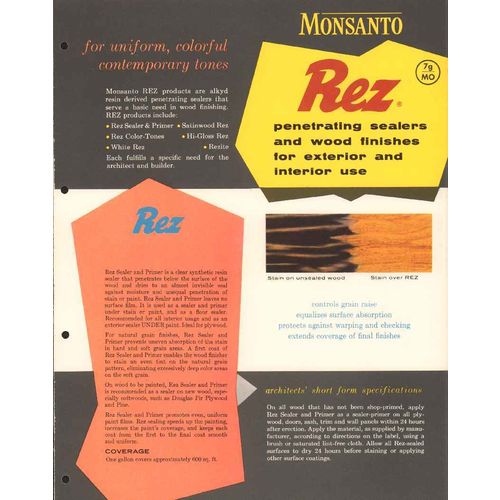 monsanto chemical company 1956 rez wood sealer finish vintage catalog