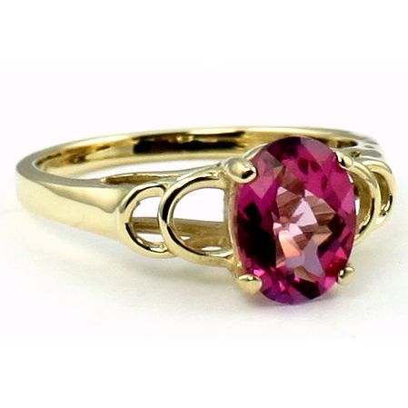 Pure Pink Topaz, 10KY Gold Ring, R300