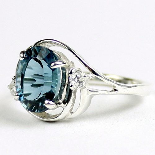 London Blue Topaz, 925 Sterling Silver Ladies Ring, SR021