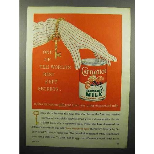 1958 Carnation Evaporated Milk Ad - Best Kept Secrets