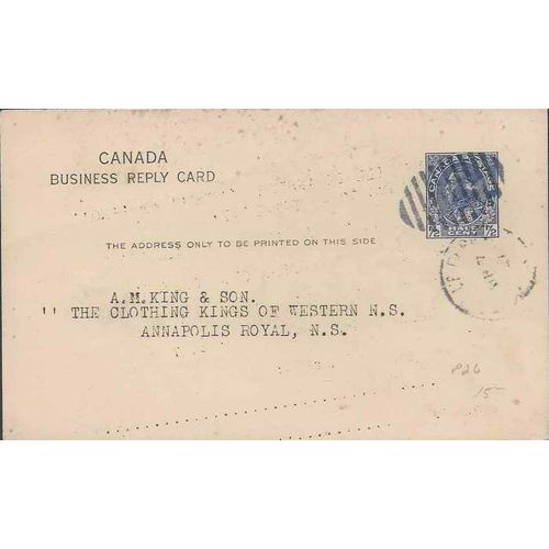 Canada #P26c Postal Card Reply USED 1927