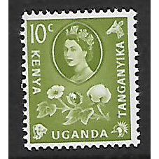 KENYA UGANDA TANGANYIKA 1960 SG 184 10c YELLOW GREEN M MINT