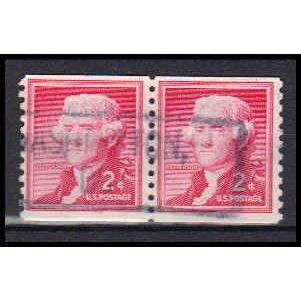 Used 1055 2c Thomas Jefferson Fine Pair KA5925