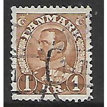 DENMARK 1933 KING CHRISTIAN X 1K BROWN SG 284 FINE USED