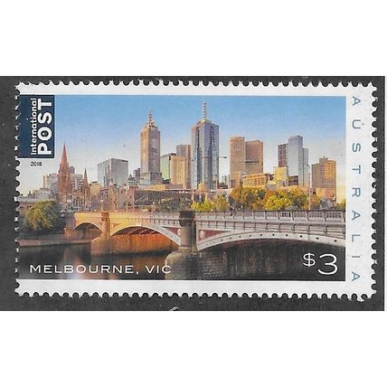 AUS 2018 $3.00 'BEAUTIFUL CITIES- MELBOURNE' FINE USED (EBID76-196)