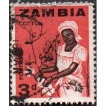 Zambia 1964. 3d Value. Cotton Picking. Fine Used