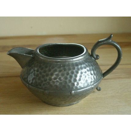 Vintage Trafalgar Pewter Arts & Crafts Beaten Cream Jug