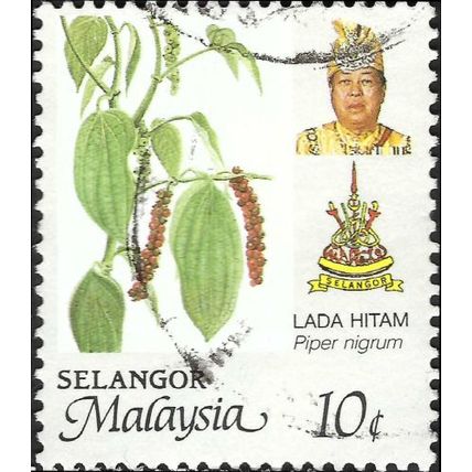 SELANGOR, Black Pepper, Piper Nigrum, white 1986, 30c