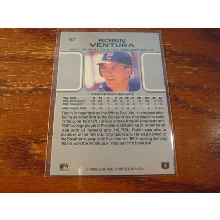 1990Leaf, 3-Cards, ROBIN VENTURA , White Sox, #167