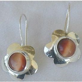 Brown flowers earrings