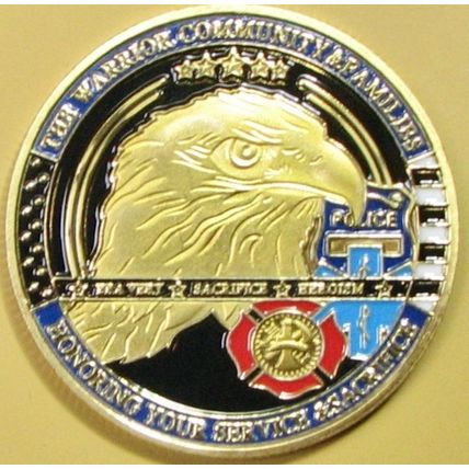 First Responders. Challenge Coin. 1.50". Gold Tone. 88b.