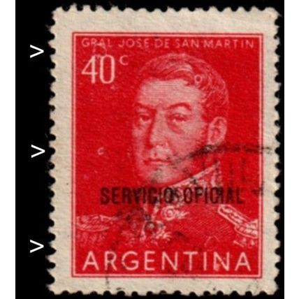 Argentina 1954 40c San Martin Official with 3 flaws EFU - SGO870