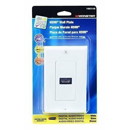 Monster Cable Wallplate Hdmi Female Jack 1 Gang White Carded