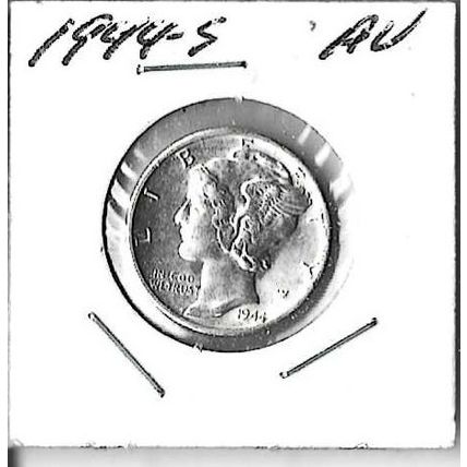 1944-S US Silver Mercury Dime AU