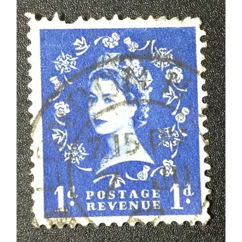 GB Stamp SG 541 #318 used: 1955 1d Queen Elizabeth II (Wilding) [3]