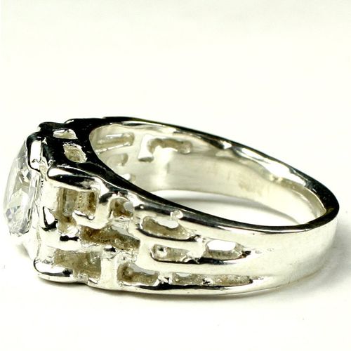 Cubic Zirconia (CZ), 925 Sterling Silver Men's Ring, SR197
