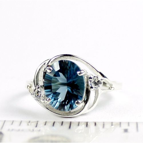 London Blue Topaz, 925 Sterling Silver Ladies Ring, SR021