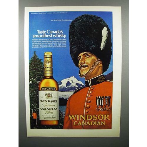 1972 Windsor Canadian Whisky Ad - Canada's Smoothest
