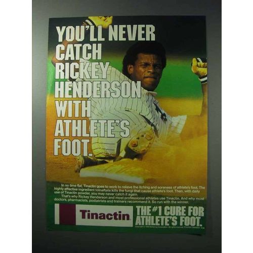 1986 Tinactin for Athlete's Foot Ad - Rickey Henderson