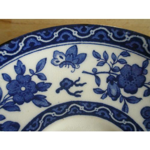 Vintage Royal Doulton Blue & White Saucer