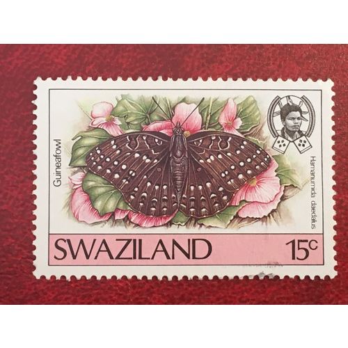 Swaziland QEII 1987 Butterflies 15c Guineafowl Used SG 517 Sc 507 stamp daedalus