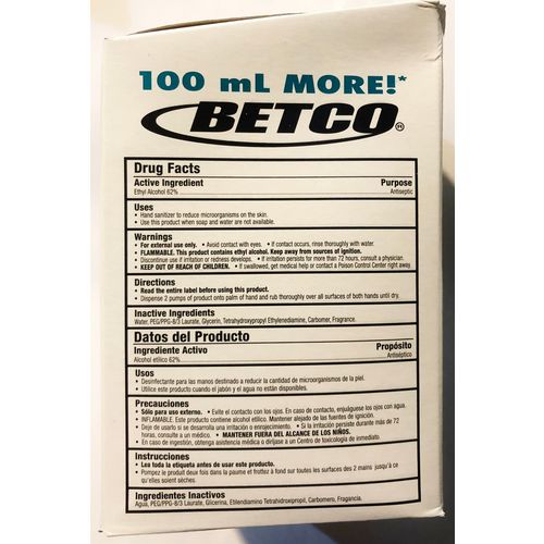 Betco Alcohol GEL Sanitizer