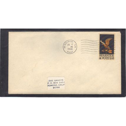 Cover 1344 6c Weather Vane (No Cachet-Label/A) CV41568