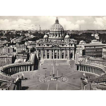 Roma Piazza S Pietro Italy Postcard 1957 used VGC