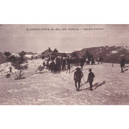 Peira Cava Sports D'Hives Winter Antique French Postcard