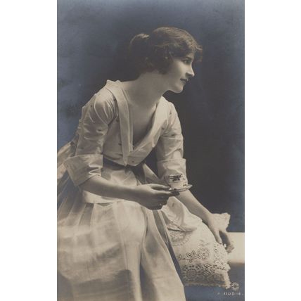 Miss Joan Beryl Hand Painted Actress Old Postcard