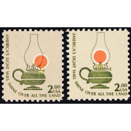 1611, MNH $2 Flame Shifted to the Right & Down With Normal - Stuart Katz