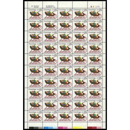 Sleigh and Presents Contemporary Christmas Sheet 29 Cent Stamps 2428