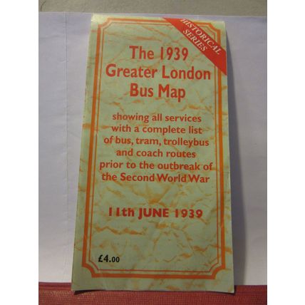 THE GREATER LONDON BUS MAP, 1939. modern sheet map #