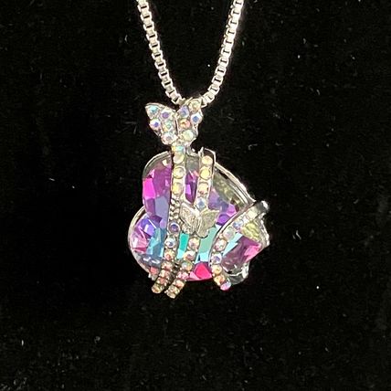 Necklace Crystal Amethyst Heart Shape Butterfly Birthstone Pendant #462