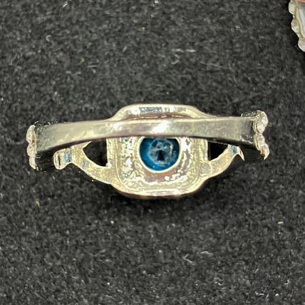 Rings Synthetic Gems 2 Ring Set Blue #519