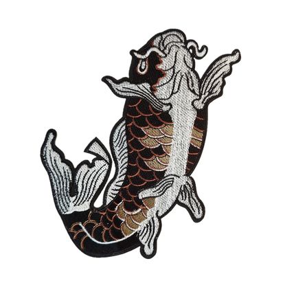 Fish Iron On Patch Badge Carp 19cm x 15cm Sew Embroidered Patches Koi P215