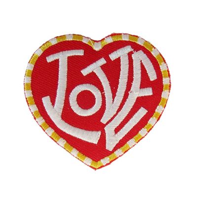 Heart LOVE Iron On Patch 6 cm x 6 cm Easy Iron Embroidered Badge Motif P632