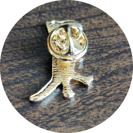 Dinosaur Enamelled Pin Badge Brooch Metal in velvet bag 2.1 cm x 2.4 cm BA81