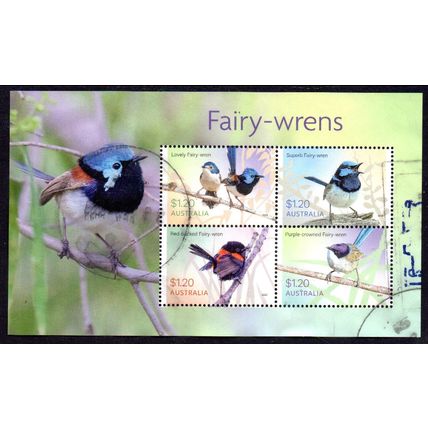 AUSTRALIA: 2023, FAIRY-WRENS, USED MINIATURE SHEET. 080/081