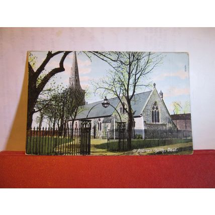 ST. ANDREW'S CHURCH, DEAL, KENT unused antique postcard =
