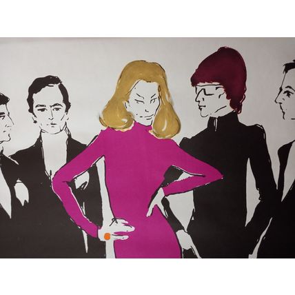 VERY RARE, ORIGINAL 'BACALL AND THE BOYS, PARIS' DARIEN HOUSE NYC INC POSTER.